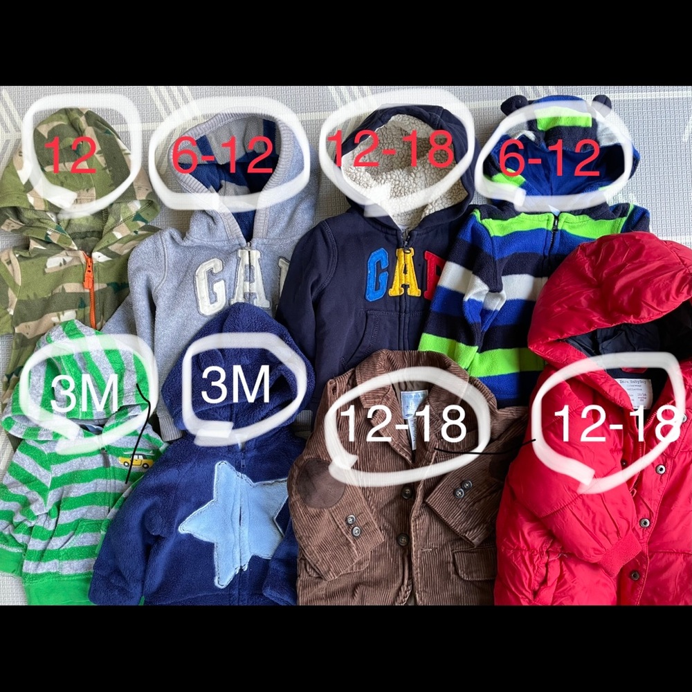 A set of winter coats for kid